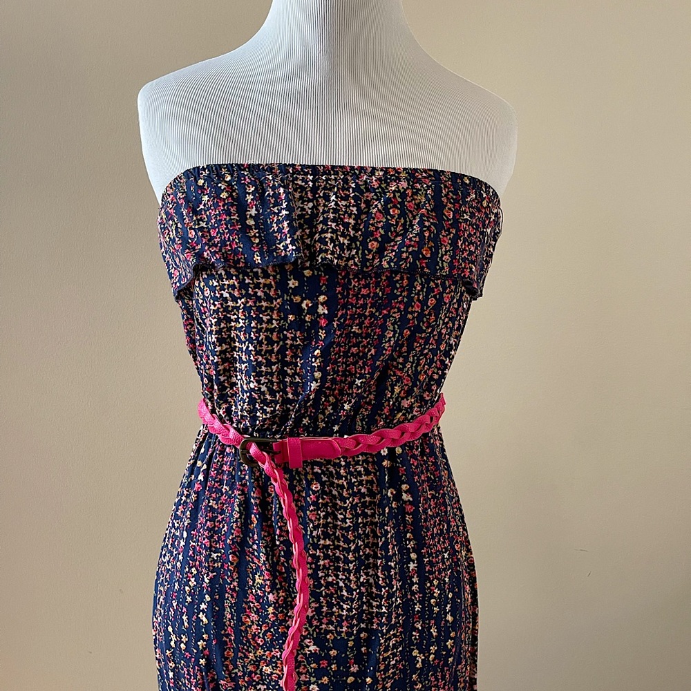 Floral strapless maxi dress
